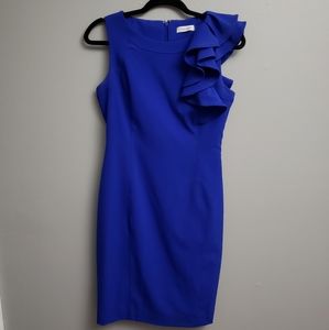 Calvin Klein Ruffle Shoulder Dress
